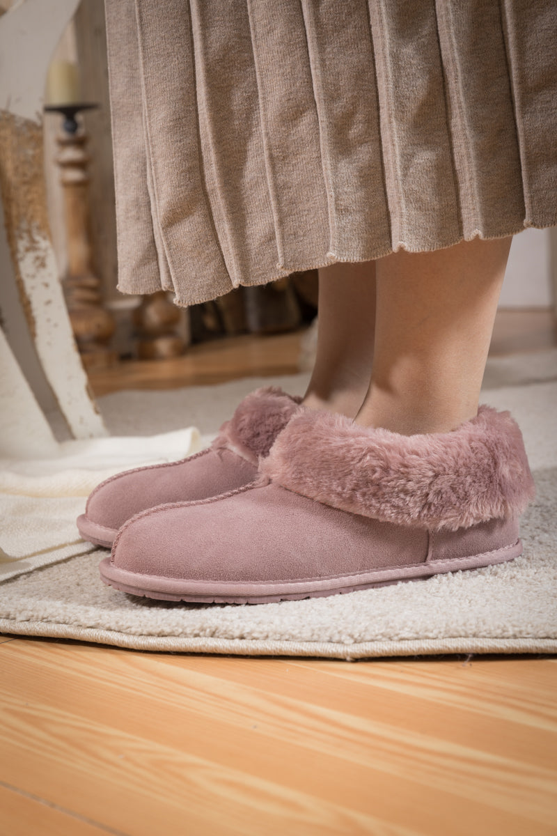 SMAIBULUN Ugg | WOOL LINED SUEDE TASMAN SLIPPER LOAFER - PINK