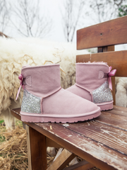 SMAIBULUN Ugg | Sequins Ballet Bow Mini Boots - Pink