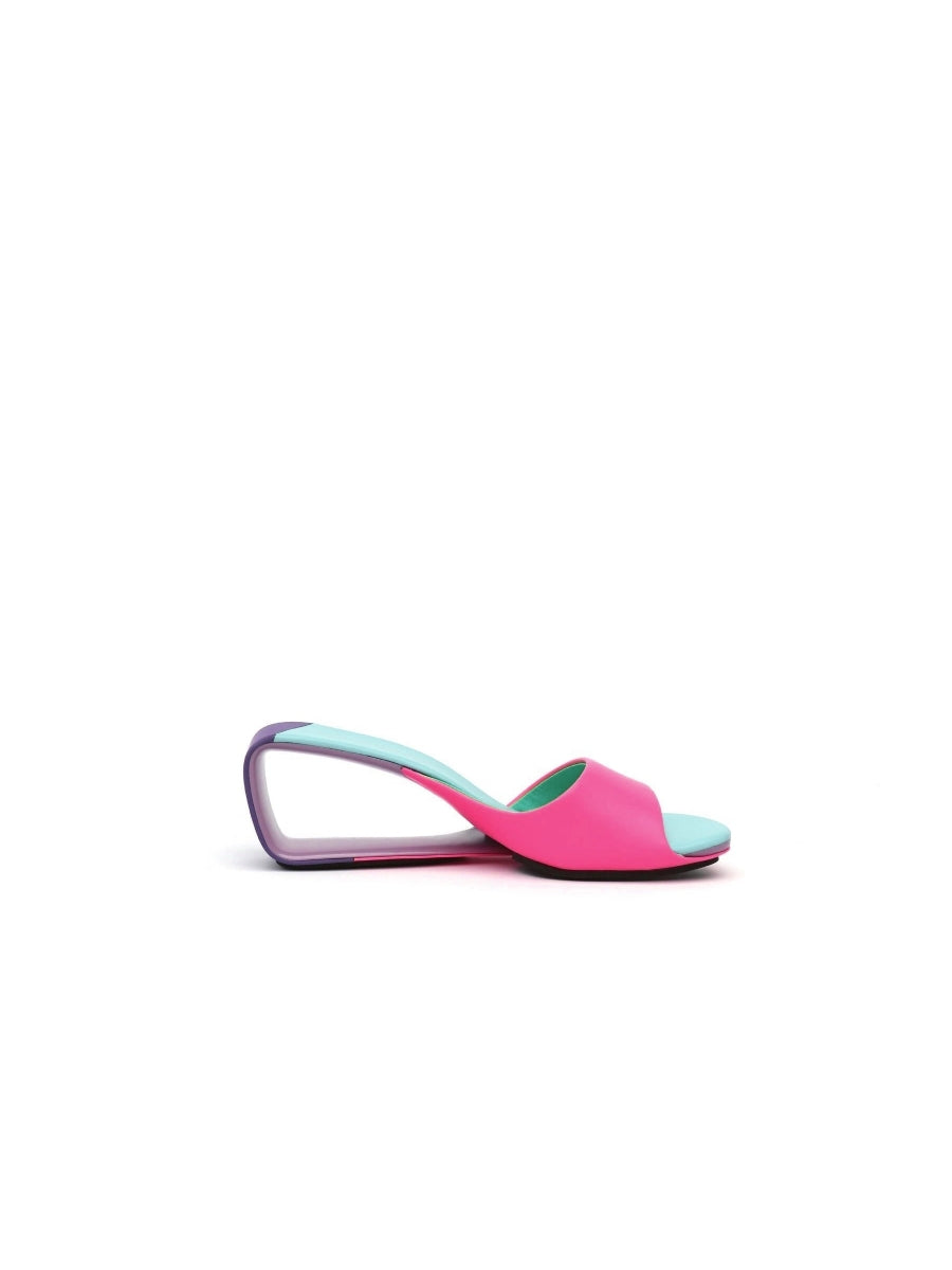 JadyRose | Open Twisted-Heel Leather Slide Sandal - Rose