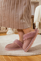 SMAIBULUN Ugg | WOOL LINED SUEDE SLIPPER - PINK