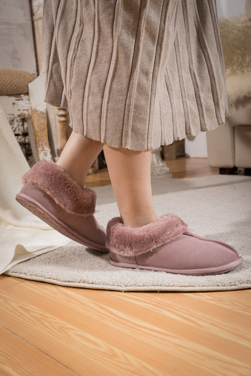 SMAIBULUN Ugg | WOOL LINED SUEDE TASMAN SLIPPER LOAFER - PINK