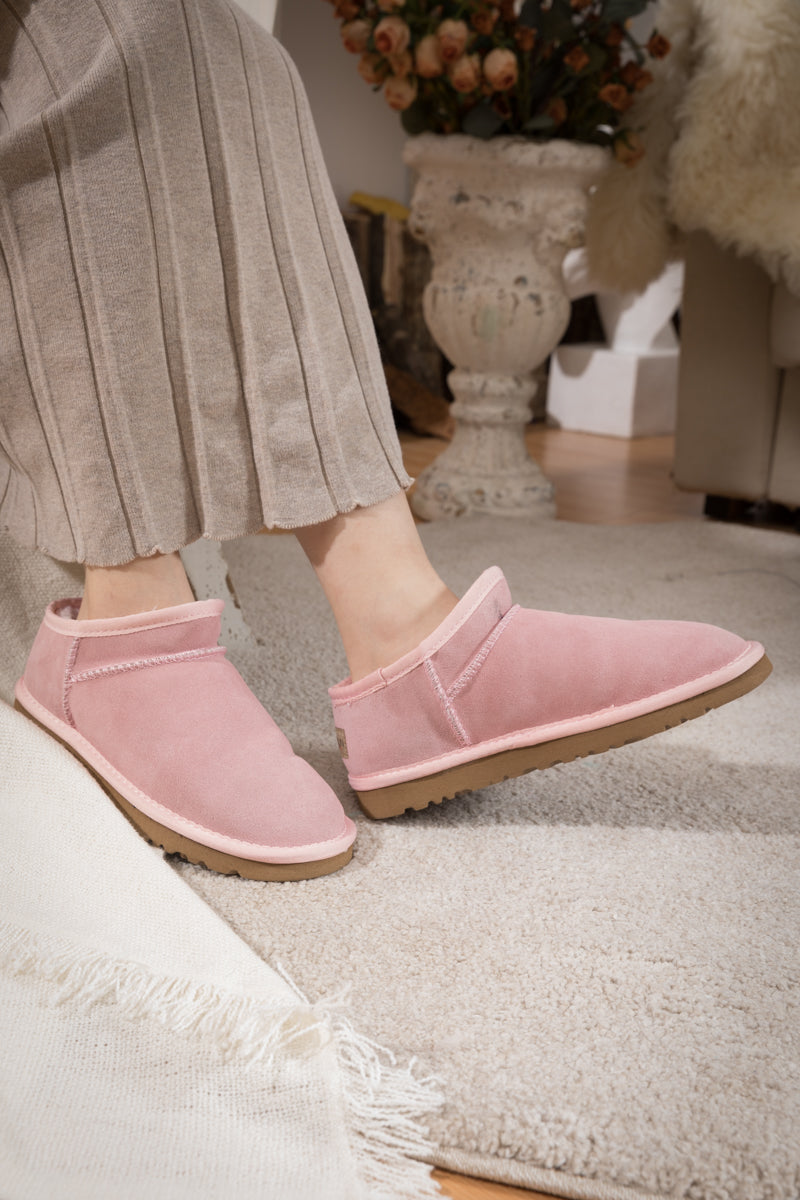 SMAIBULUN Ugg | Faux-Fur-Lined Suede Tasman Ankle Boot - Pink