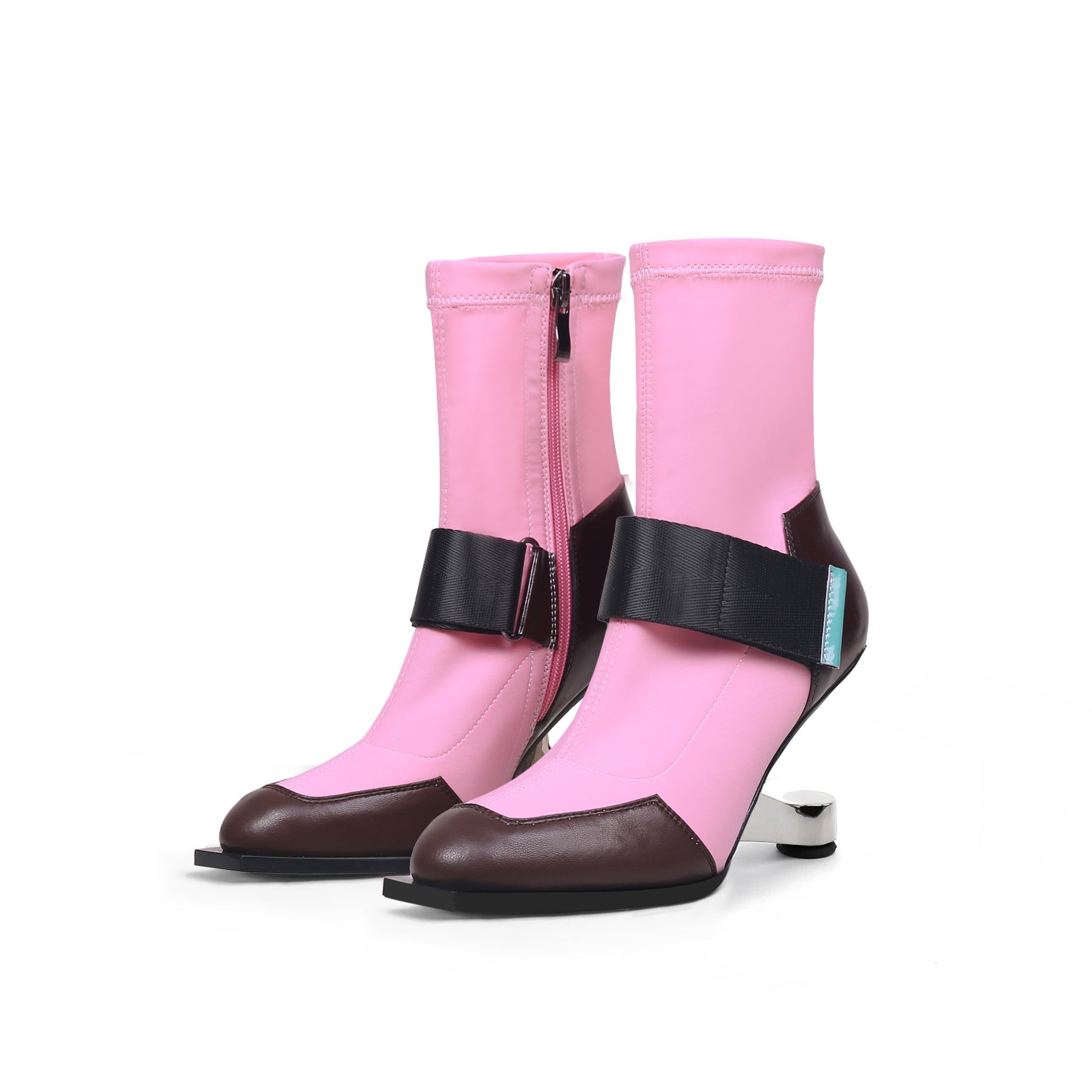 JADY ROSE | ELEVATOR HEEL STRETCH UPPER SOCK BOOT- PINK