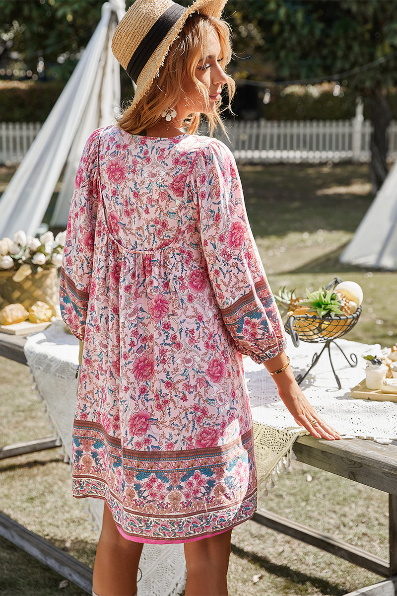 AURINA BOHO DRESS - PINK