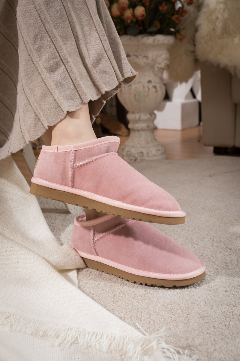 SMAIBULUN Ugg | Faux-Fur-Lined Suede Tasman Ankle Boot - Pink