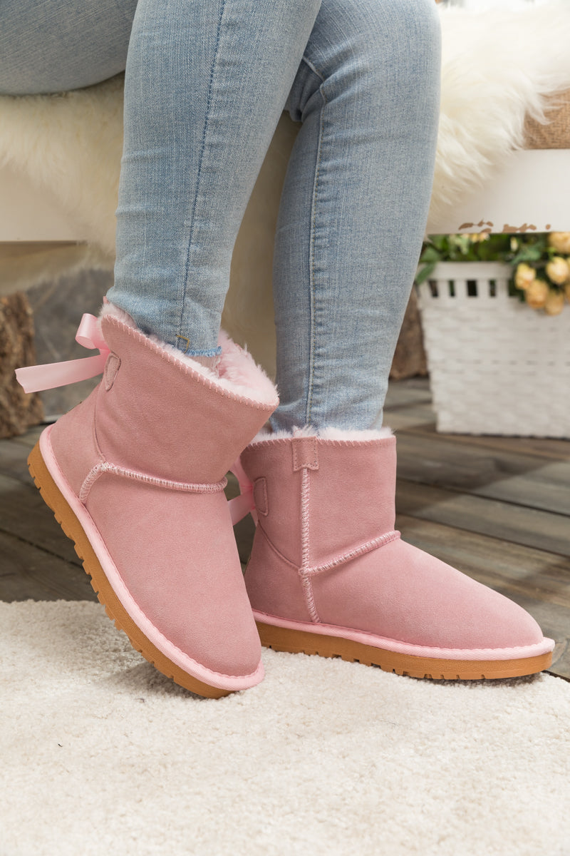 SMAIBULUN Ugg | Bailey Bow Ugg Mini Boots - Pink