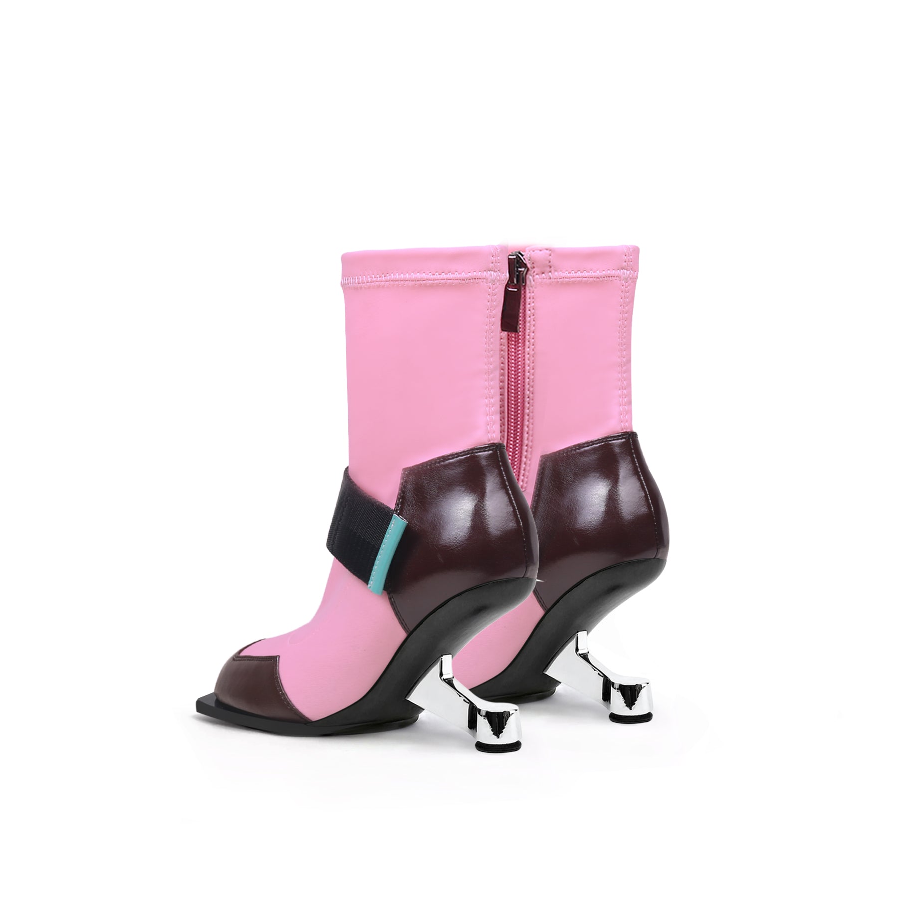 JADY ROSE | ELEVATOR HEEL STRETCH UPPER SOCK BOOT- PINK