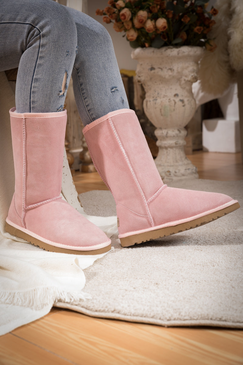 SMAIBULUN Ugg | CLASSIC SUEDE MID-LENGTH BOOTS - PINK