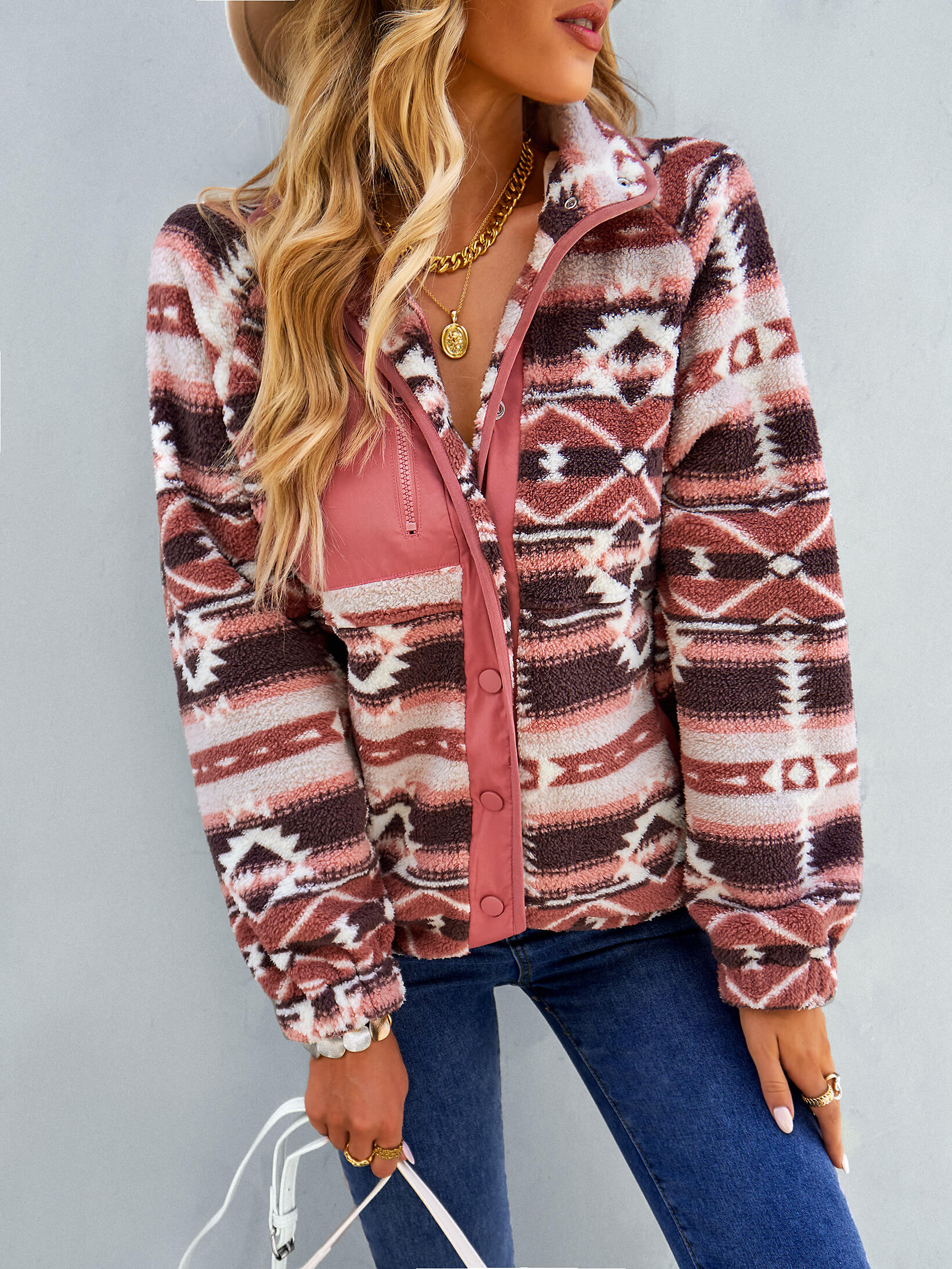 QUIRINIUS FLEECE JACKET - PINK