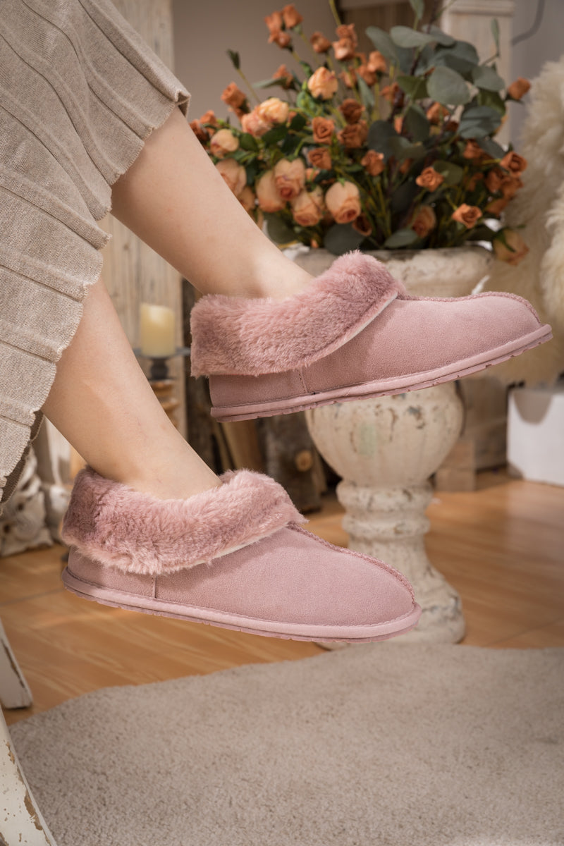 SMAIBULUN Ugg | WOOL LINED SUEDE TASMAN SLIPPER LOAFER - PINK