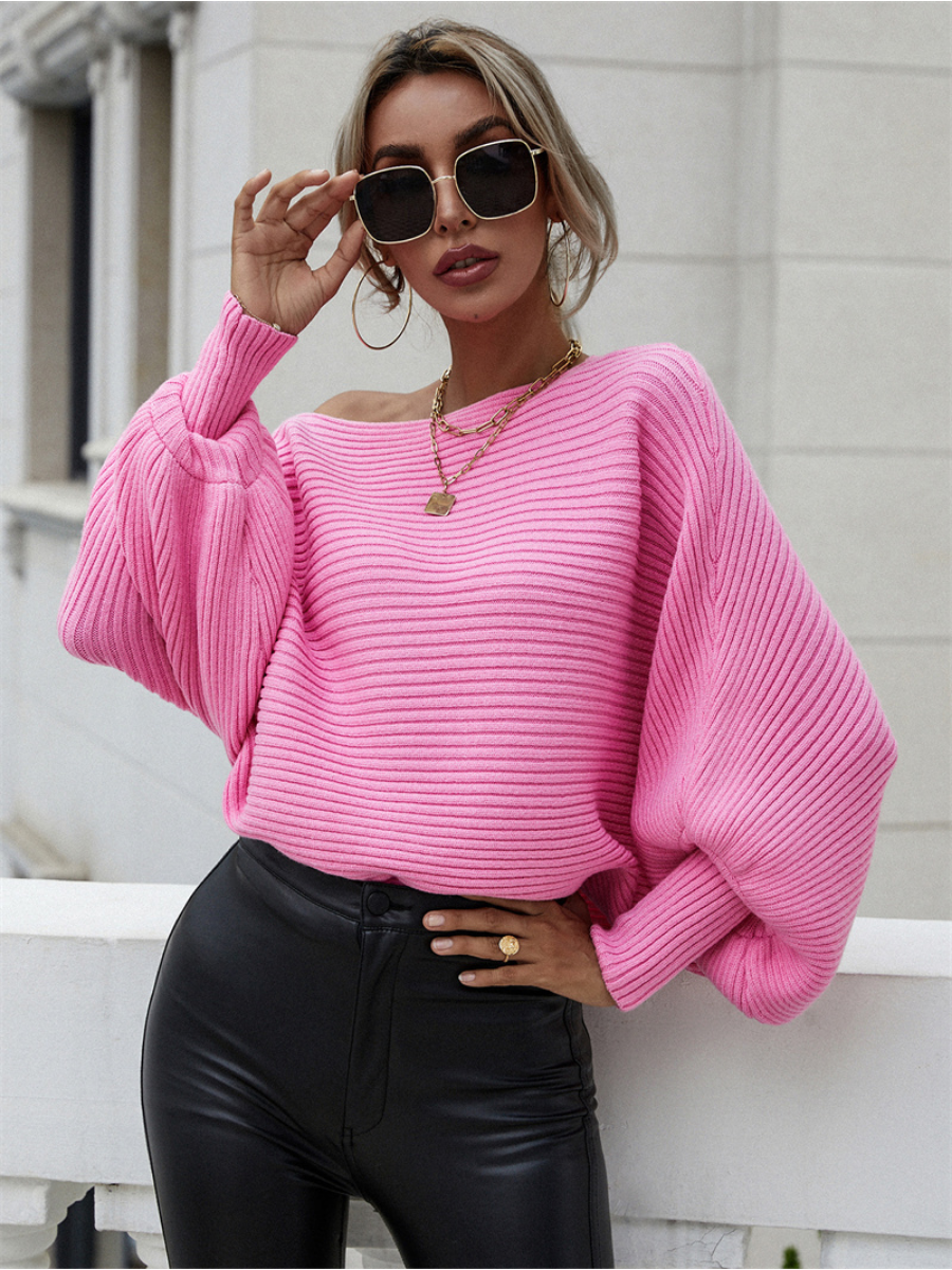 Smaibulun Doll | GISELE Lantern Sleeve Tighten Cuff Knit Top - Pink