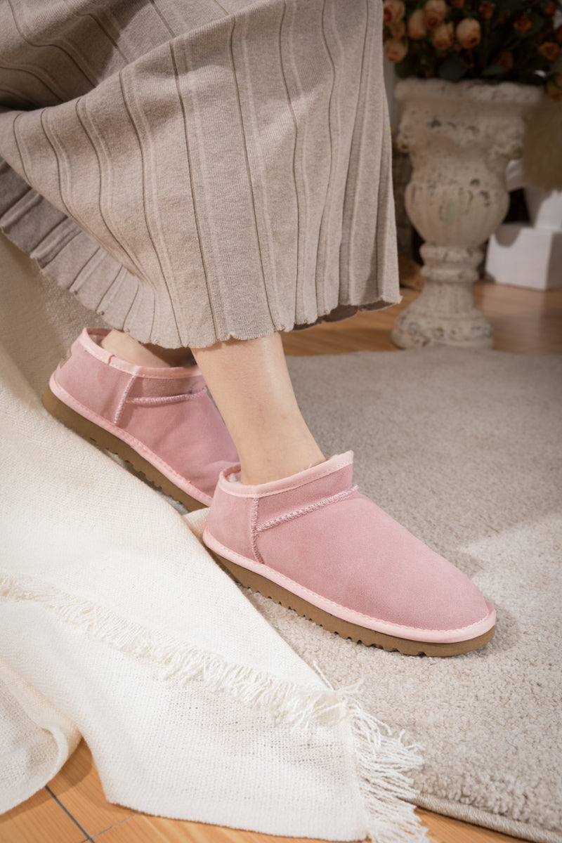 SMAIBULUN Ugg | Faux-Fur-Lined Suede Tasman Ankle Boot - Pink