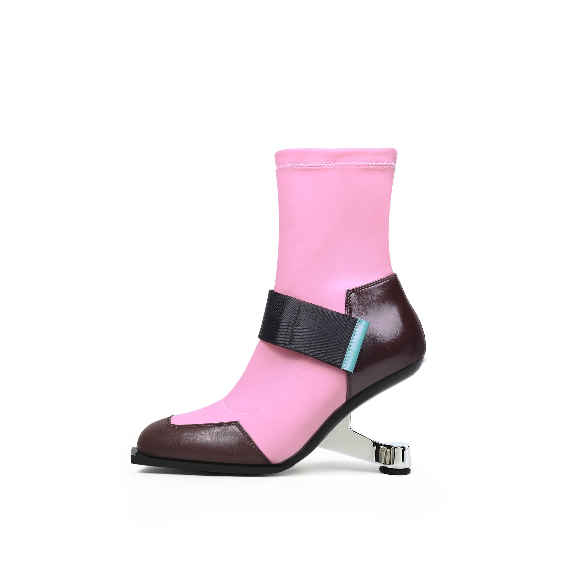 JADY ROSE | ELEVATOR HEEL STRETCH UPPER SOCK BOOT- PINK