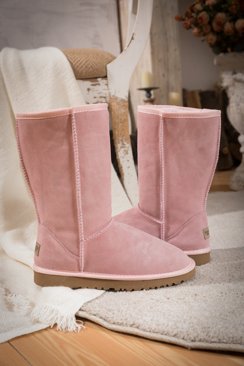 SMAIBULUN Ugg | CLASSIC SUEDE MID-LENGTH BOOTS - PINK