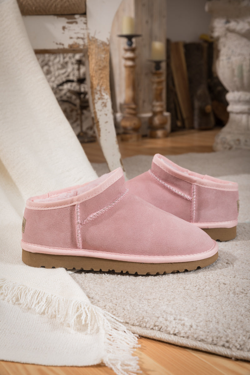 SMAIBULUN Ugg | Faux-Fur-Lined Suede Tasman Ankle Boot - Pink