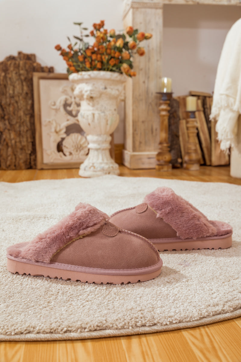 SMAIBULUN Ugg | WOOL LINED SUEDE SLIPPER - PINK