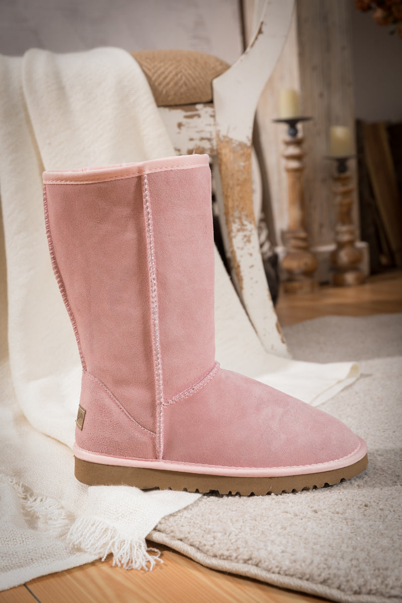 SMAIBULUN Ugg | CLASSIC SUEDE MID-LENGTH BOOTS - PINK