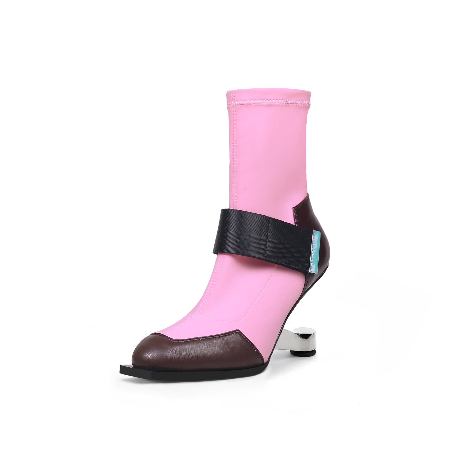 JADY ROSE | ELEVATOR HEEL STRETCH UPPER SOCK BOOT- PINK