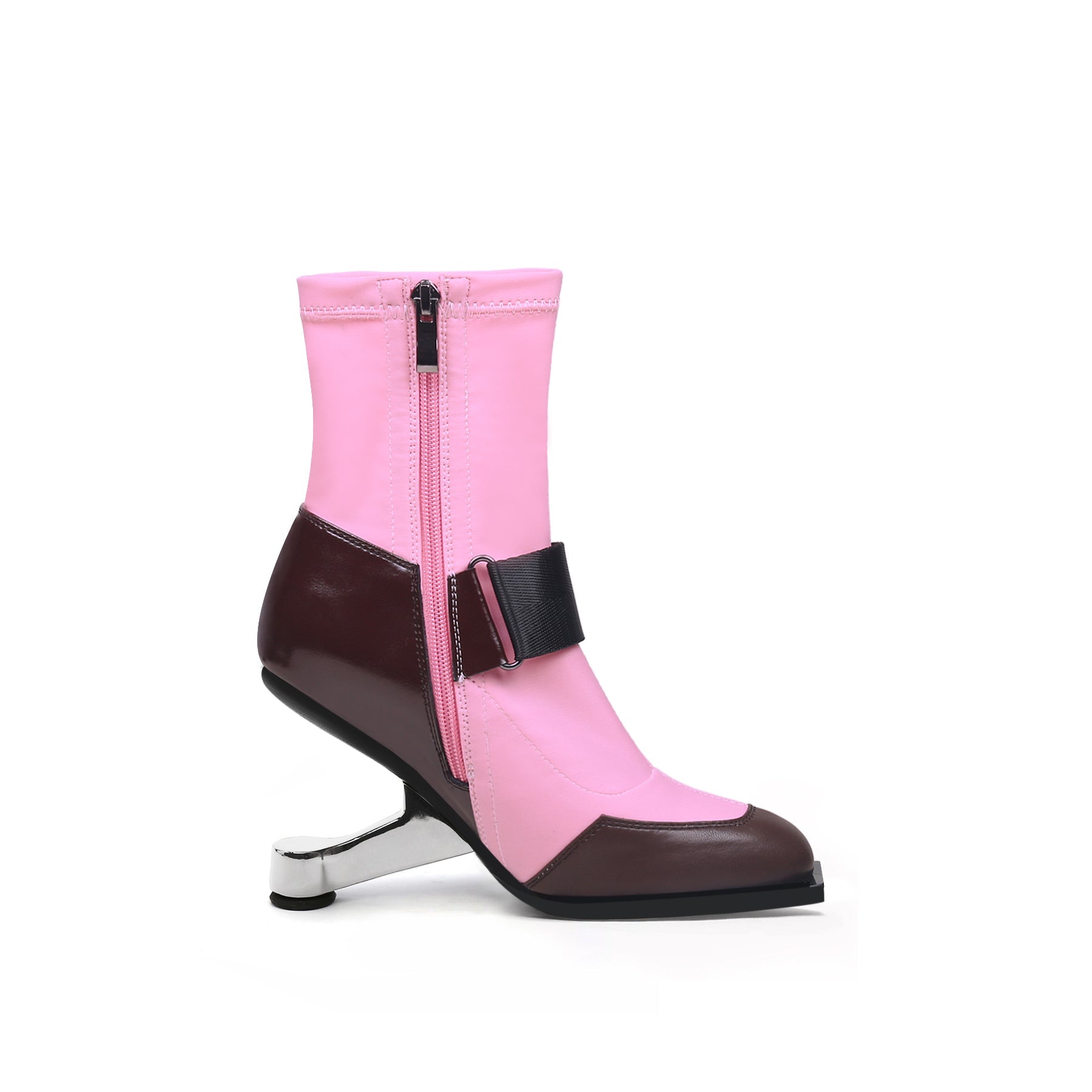 JADY ROSE | ELEVATOR HEEL STRETCH UPPER SOCK BOOT- PINK