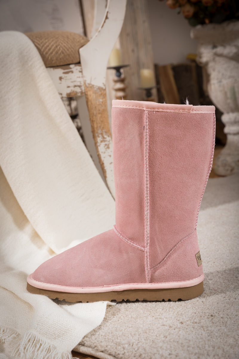 SMAIBULUN Ugg | CLASSIC SUEDE MID-LENGTH BOOTS - PINK