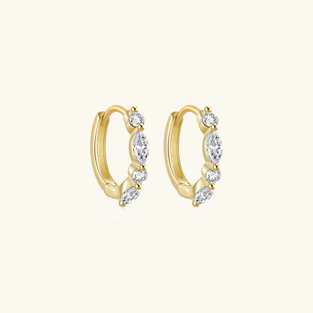 Luna Radiance - Diamond Simulant Hoop Earrings