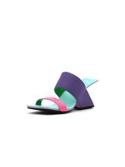 JadyRose | Signature Open-Heel Leather Slide Sandal - Purple