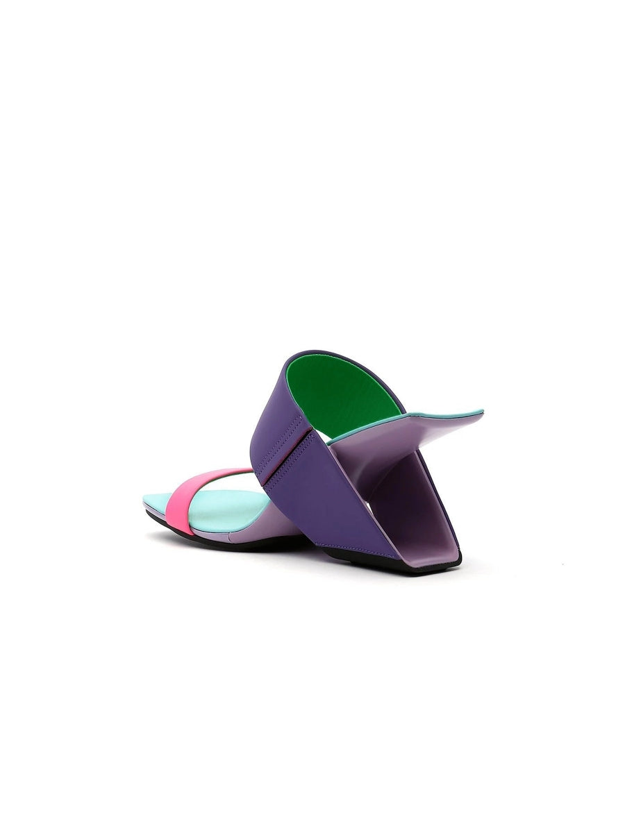 JadyRose | Signature Open-Heel Leather Slide Sandal - Purple