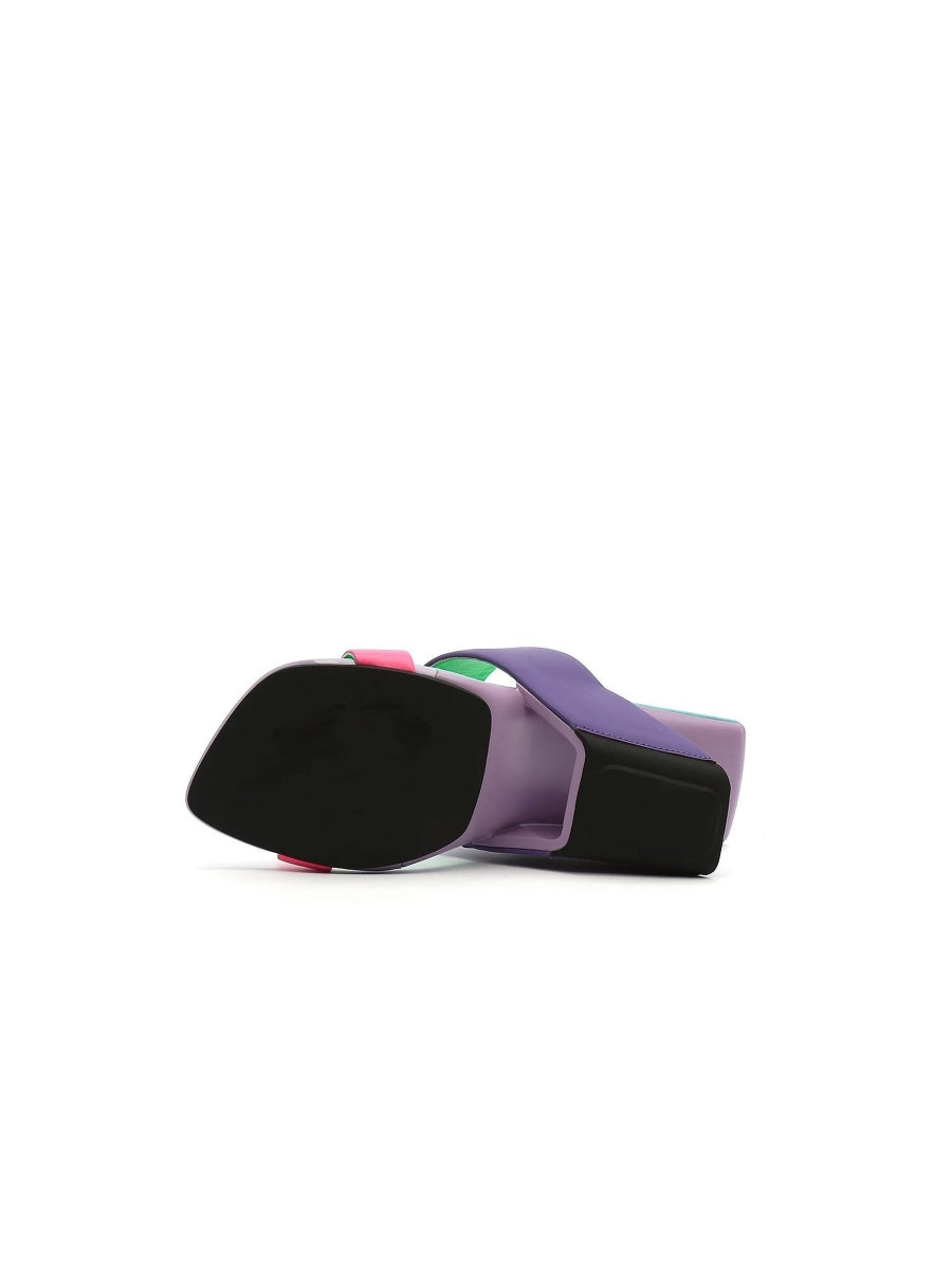 JadyRose | Signature Open-Heel Leather Slide Sandal - Purple