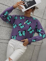 BUTTERFLY KNIT TOP - PURPLE