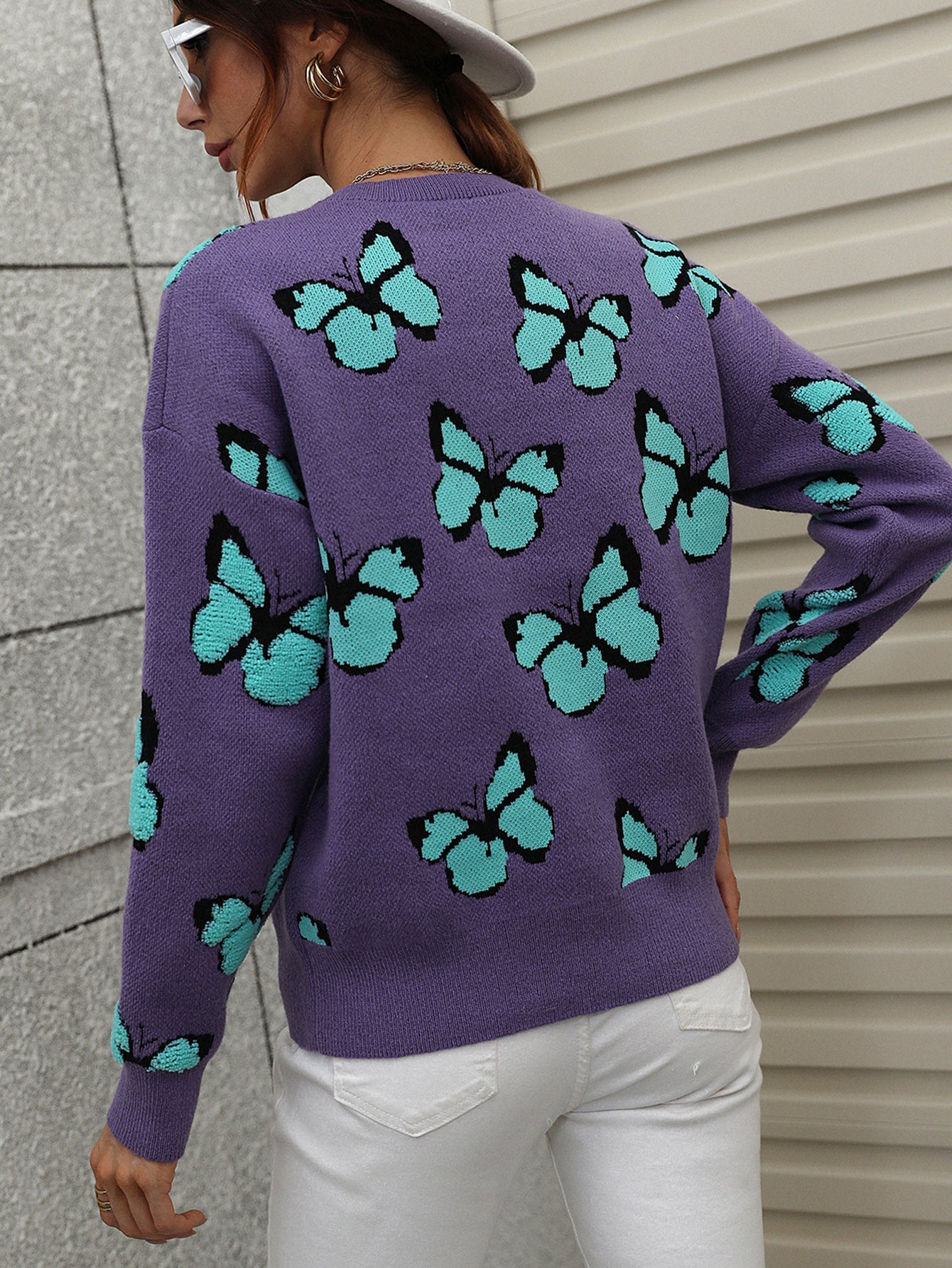 BUTTERFLY KNIT TOP - PURPLE