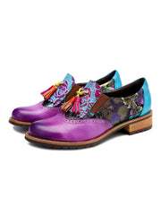 SOFFIA | Purple Tassel Detailed Brogues Oxford