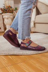 RUMOUR HAS IT| PERFORATED LEATHER MARY JANE  - PURPLE