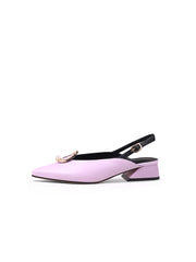 JadyRose | Pearl Ring Deco Croc-Embossed Leather Slingback Lalic