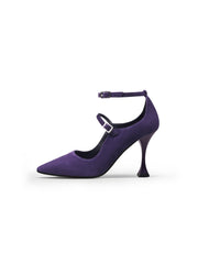 JadyRose | Scalloped Edges-Curve Shaped Leather Ankle Strap - Purple