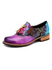 SOFFIA | Purple Tassel Detailed Brogues Oxford