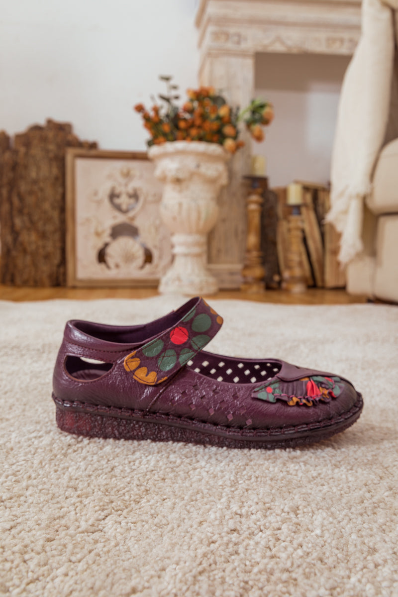 RUMOUR HAS IT| PERFORATED LEATHER MARY JANE  - PURPLE