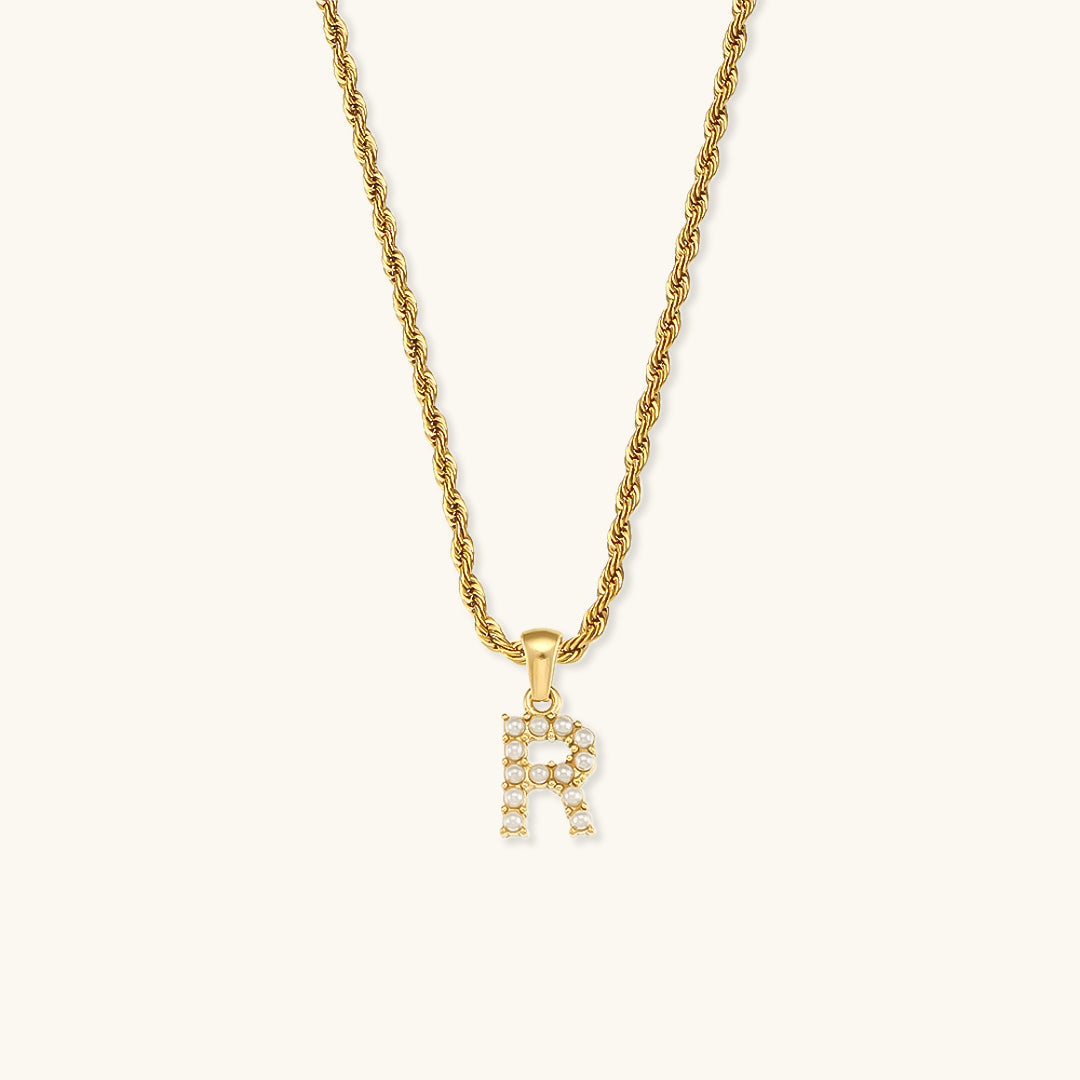 Aurora Pearl Initial Necklace