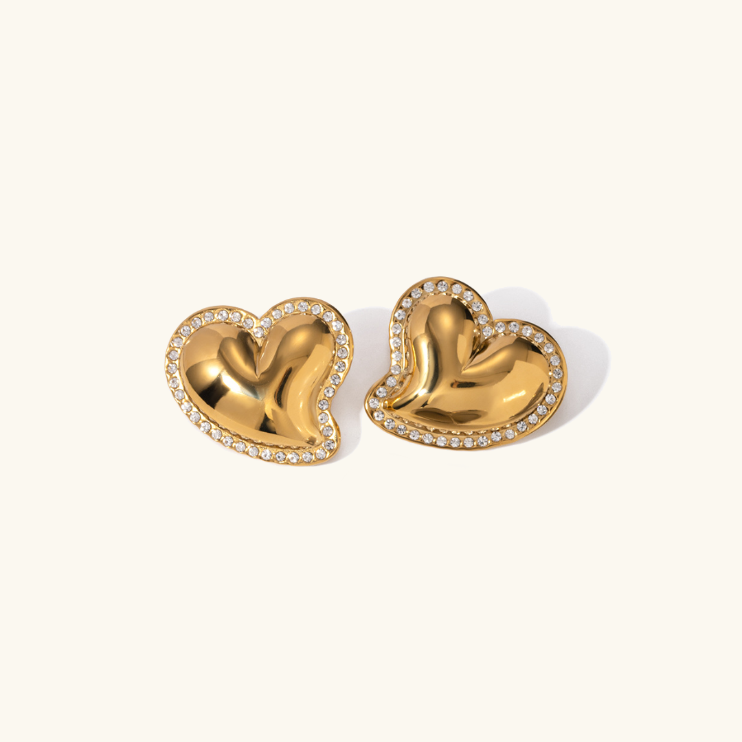 Radiant Heart Gold Earrings