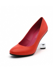 JADY ROSE | CLASSY HEEL LEATHER PUMP RED