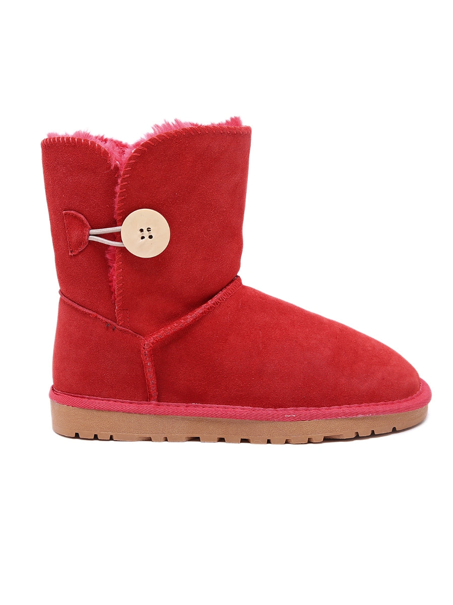 SMAIBULUN Ugg | Faux Fur-Lined Classic Side Button boots