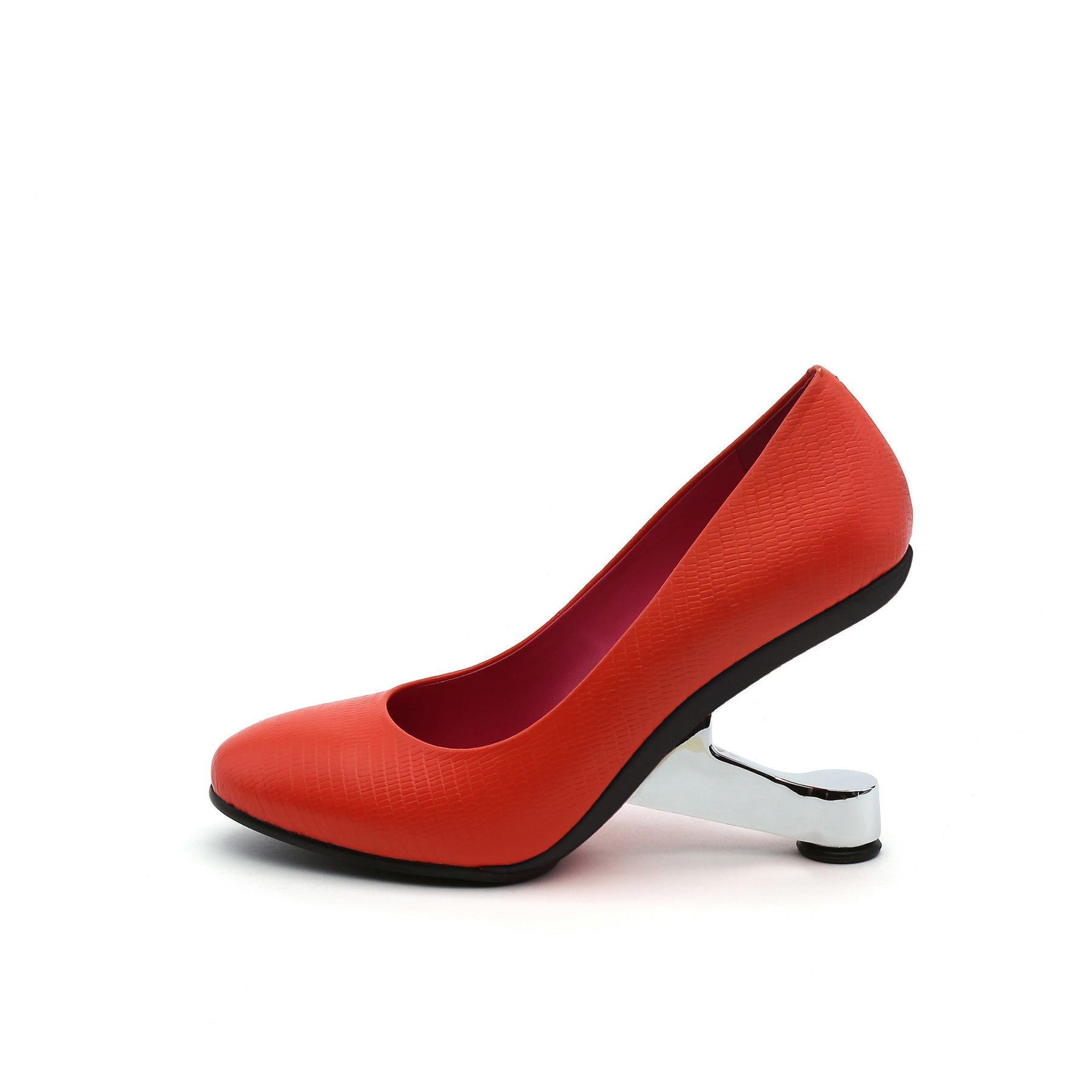 JADY ROSE | CLASSY HEEL LEATHER PUMP RED