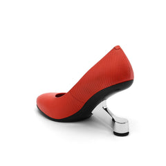 JADY ROSE | CLASSY HEEL LEATHER PUMP RED