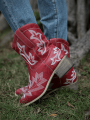 EN BLOOM | SWIRL EMBROIDERED COWGIRL RED