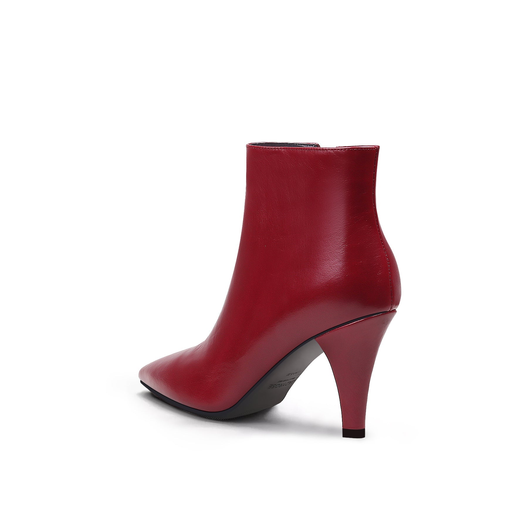 JADY ROSE | SIMPLE LEATHER STILETTO BOOTIE - RED