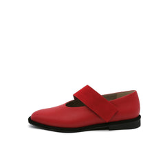 JADY ROSE | SIMPLE AS COMFORT LEATHER FLAT - RED