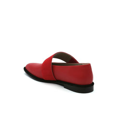 JADY ROSE | SIMPLE AS COMFORT LEATHER FLAT - RED