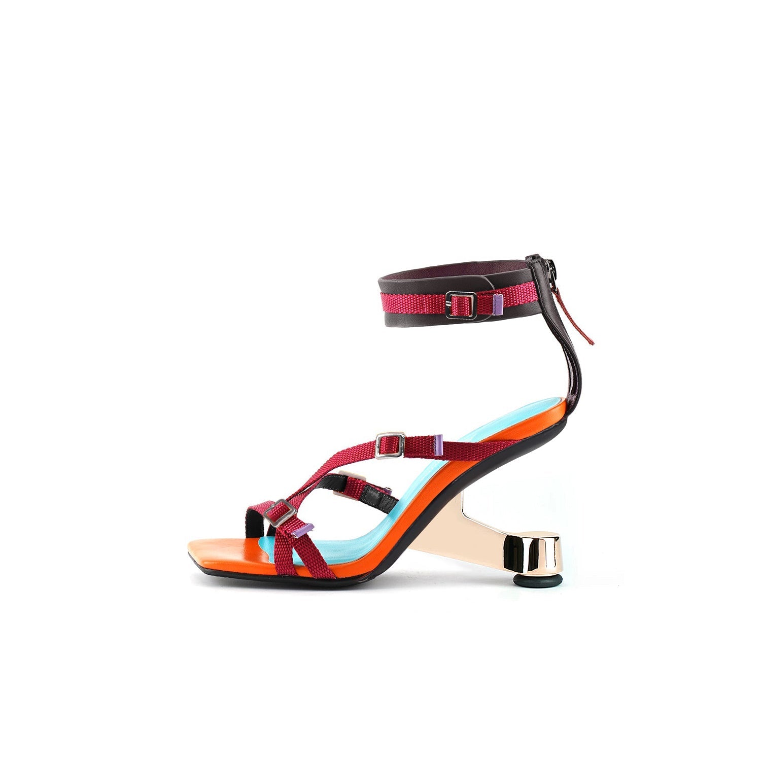 JADYROSE | ELEVATOR HEEL ANKLE STRAP SANDAL RED