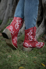 EN BLOOM | SWIRL EMBROIDERED COWGIRL RED