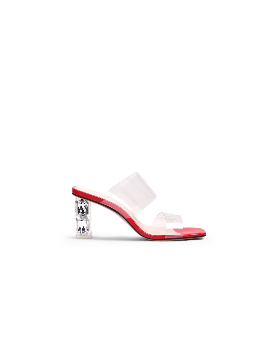 JADYROSE | CRYSTAL HEEL CORAL SLIDE