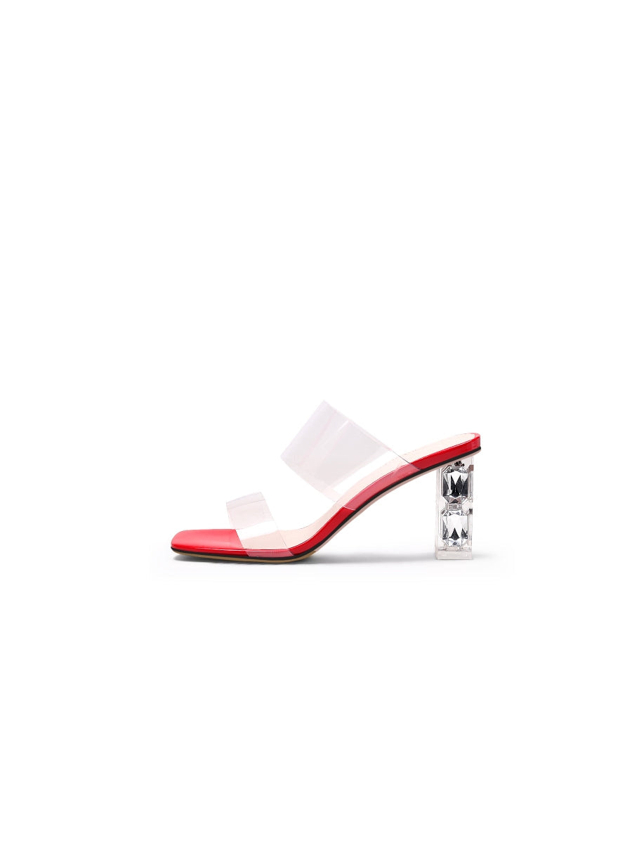 JADYROSE | CRYSTAL HEEL CORAL SLIDE